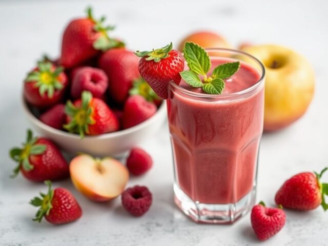 Aardbei-bosbessensmoothie — AI-gegenereerde illustratie