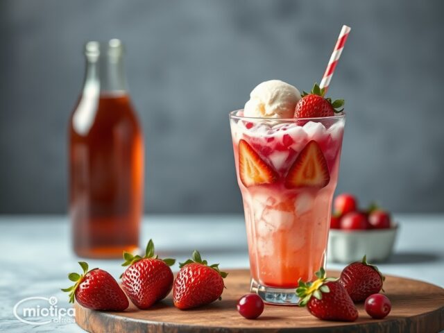 Aardbeien-cranberry cooler — AI-gegenereerde illustratie