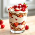 Aardbeien-kwarktrifle