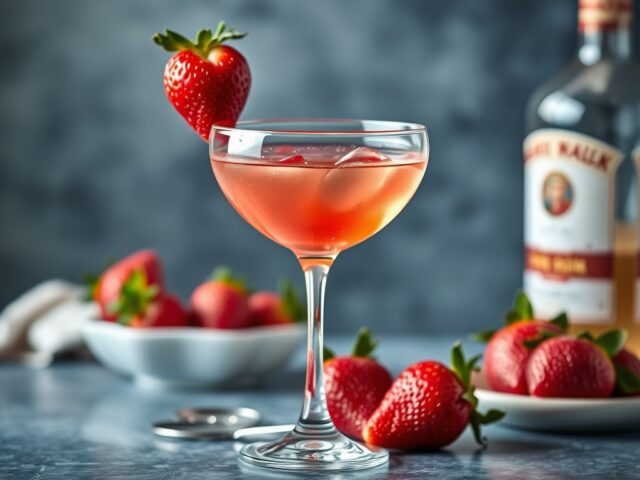 Aardbeien Martini cocktail