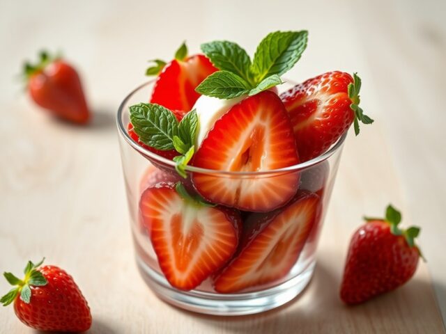 Aardbeien met Martini Fiero en mascarpone