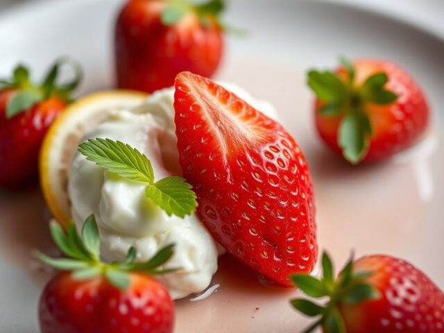 Aardbeien met Martini Fiero en Mascarpone — AI-gegenereerde illustratie