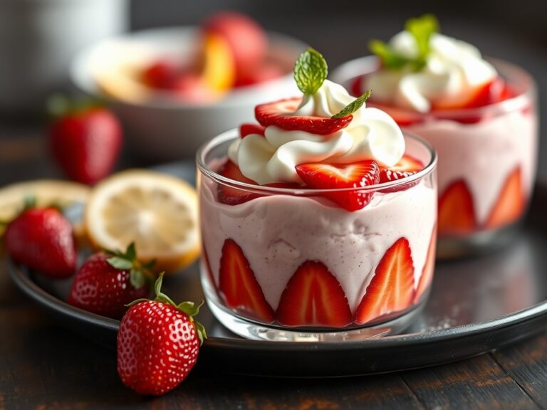 Aardbeien mousse romanoff