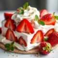 Aardbeien-Pistache ijstaart