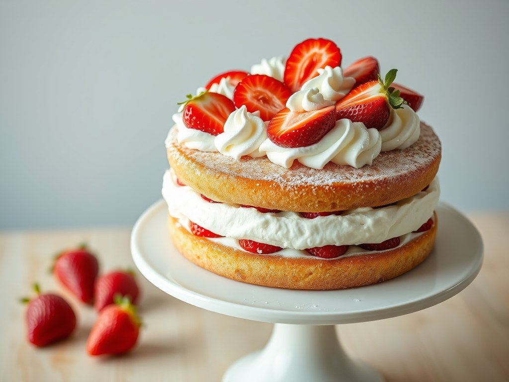Aardbeiencake, AI-gegenereerde illustratie