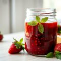 Aardbeienconfituur met munt