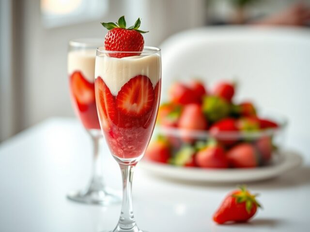 Aardbeienflûtes