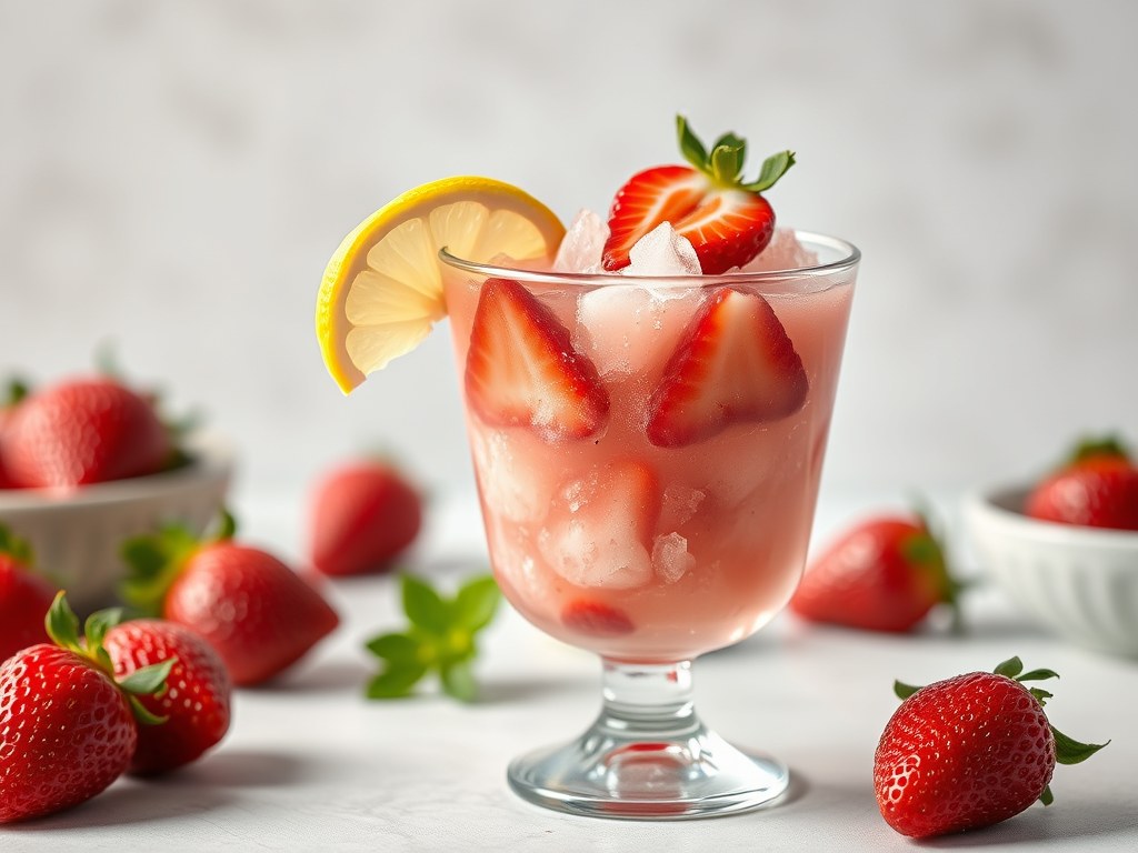 Aardbeiengranita, AI-gegenereerde illustratie