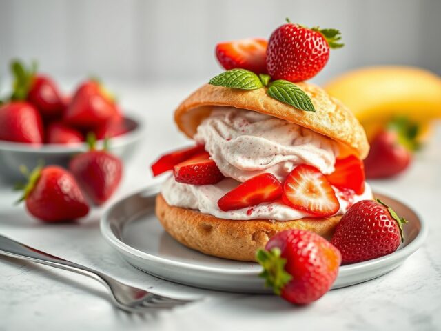 Aardbeienijs bombe