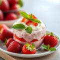 Aardbeienmousse met munt