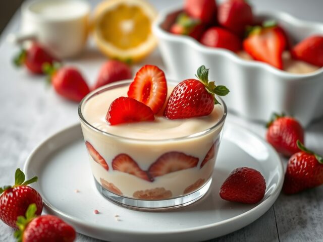 Aardbeienpudding