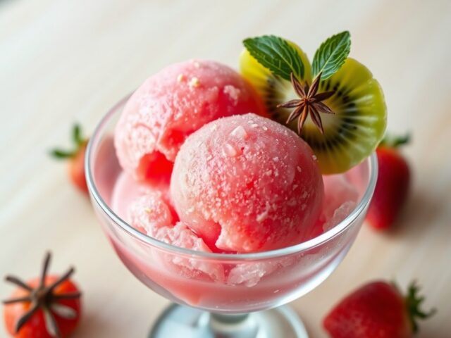 Aardbeiensorbet