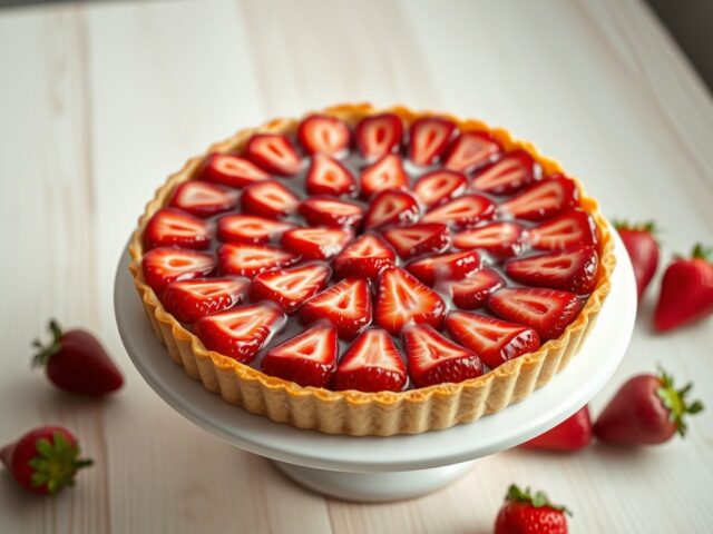 Aardbeienvlaai