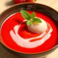 Aardbeisoepje met citroensorbet