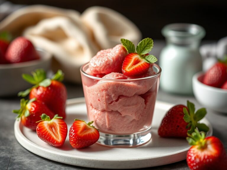 Aardbeisorbet