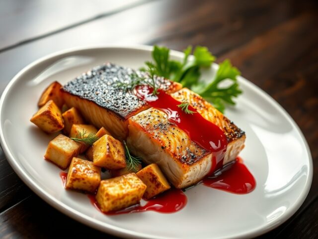 Aardpeer met gefrituurde tofu