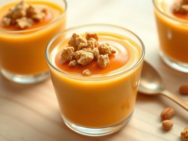 Abrikozenmousse met bitterkoekjes en amaretto