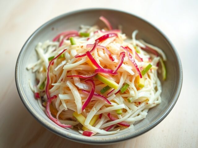 Acar van witte kool en Grannysmith-appels