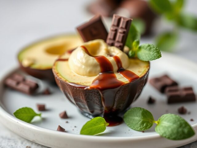 Advocaatje met chocolade — AI-gegenereerde illustratie