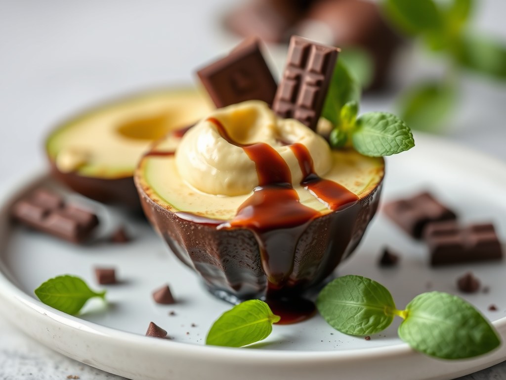Advocaatje met chocolade, AI-gegenereerde illustratie