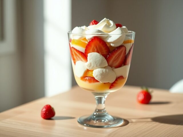 Advocaattrifle met aardbeien