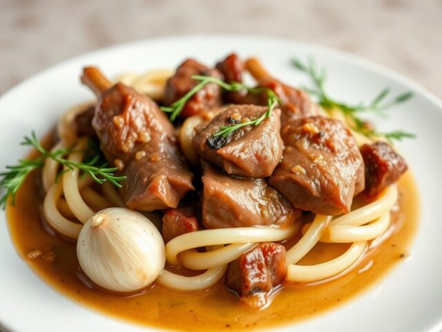 Agneau aux aromates (lam met aromaten) — AI-gegenereerde illustratie