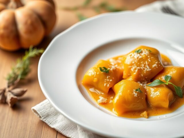 Agnolotti met pompoen — AI-gegenereerde illustratie