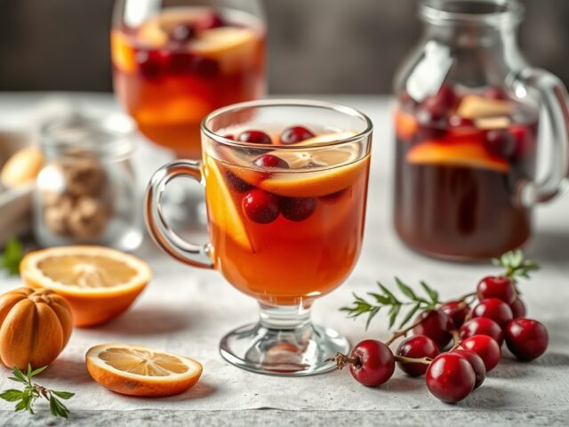 Alcoholvrije herfstpunch — AI-gegenereerde illustratie