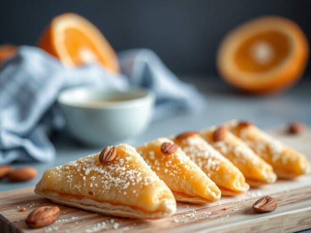 Amandeldriehoekjes met sinaasappel