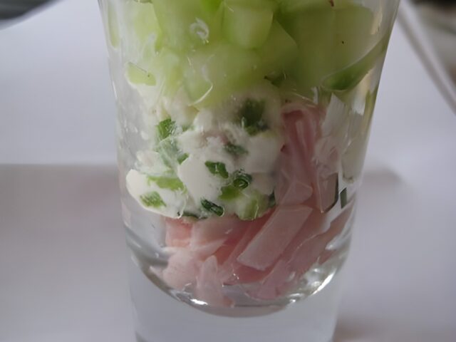 Amuse beenham,+ komkommer