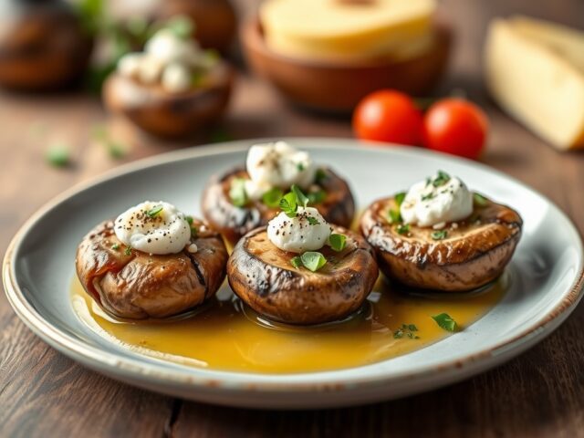 Amuse- voorgerecht Gevulde champignons