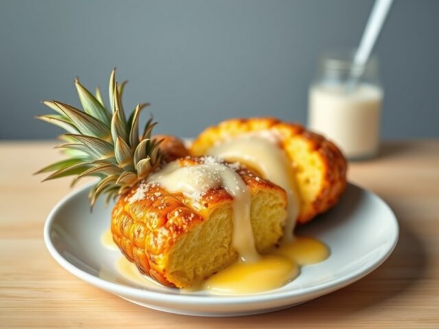 Ananas met dulche de leche — AI-gegenereerde illustratie