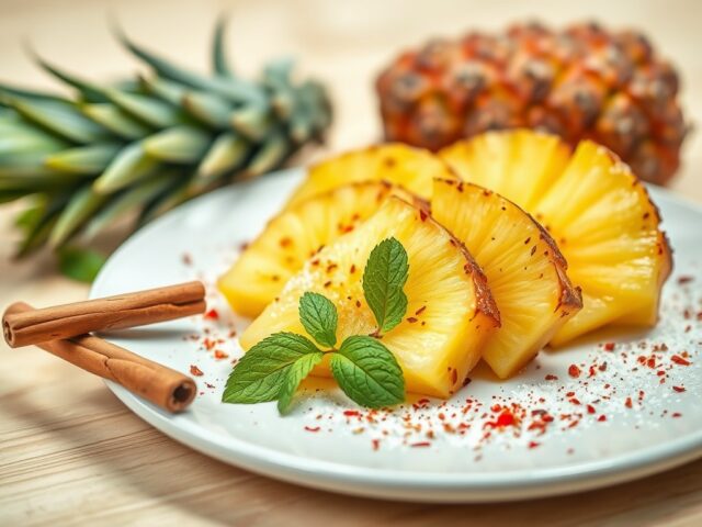 Ananas met kruidige muntsuiker