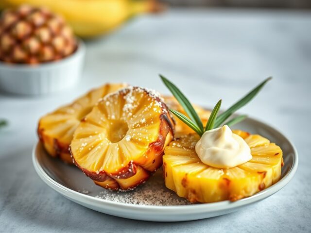 Ananas met vanilleboter — AI-gegenereerde illustratie