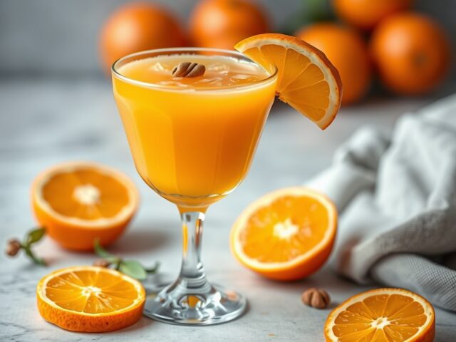 Ananascocktail met sinaasappel — AI-gegenereerde illustratie