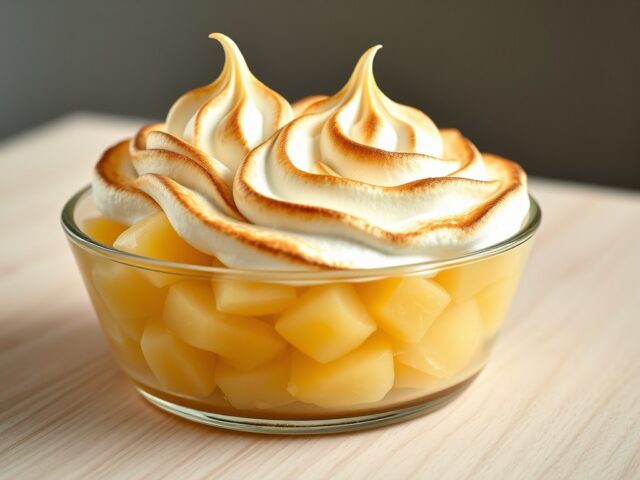 Ananascompote met meringuetopping