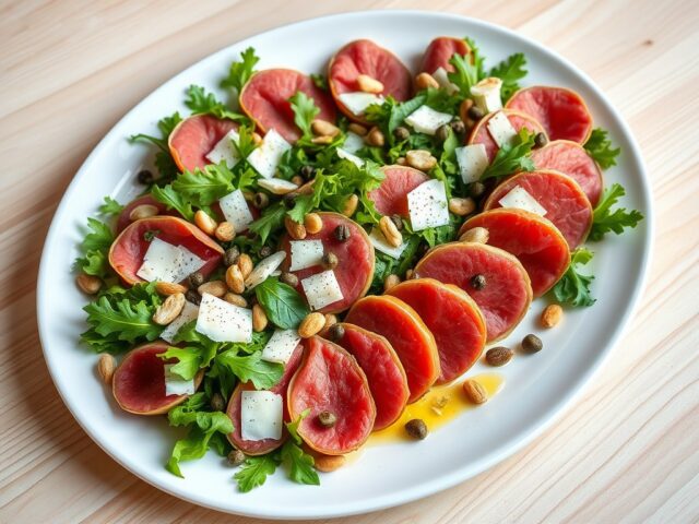 Antipasta met rosbief en parmezaan