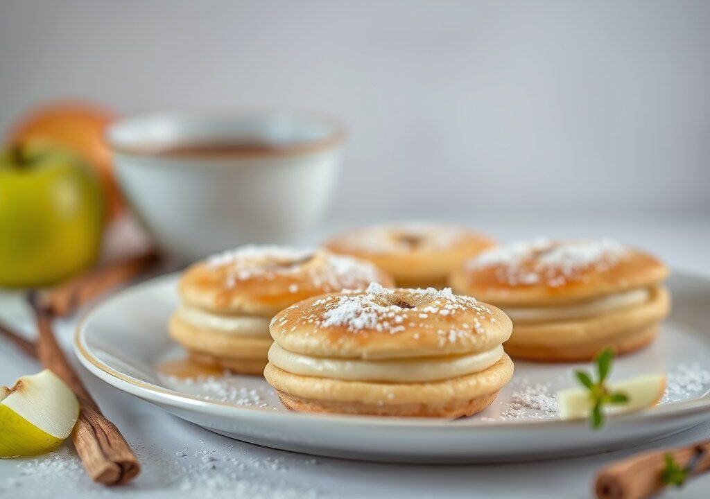 Appel-amandel-pannenkoekjes (glutenvrij), AI-gegenereerde illustratie