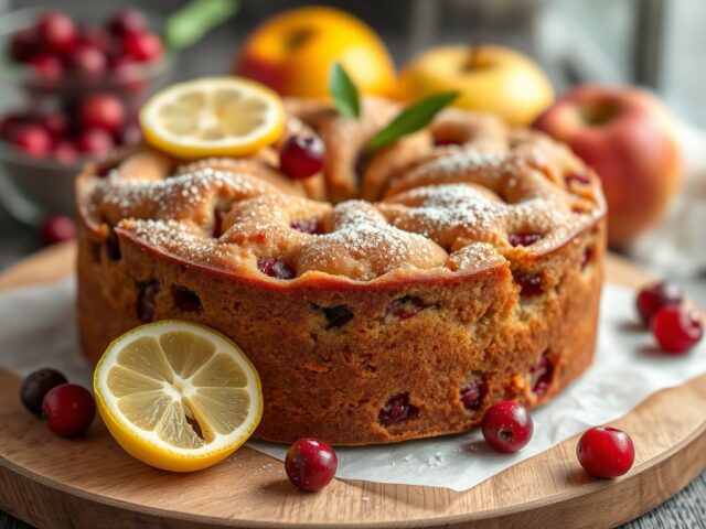 Appel cranberry taart