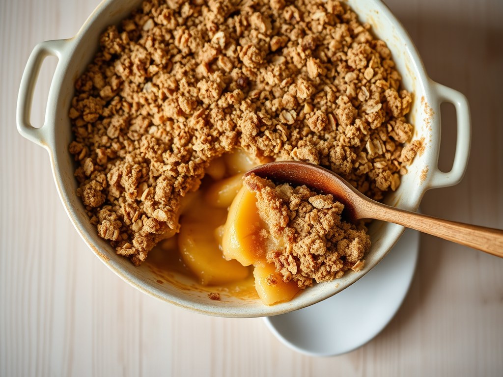 Appel Crumble, AI-gegenereerde illustratie