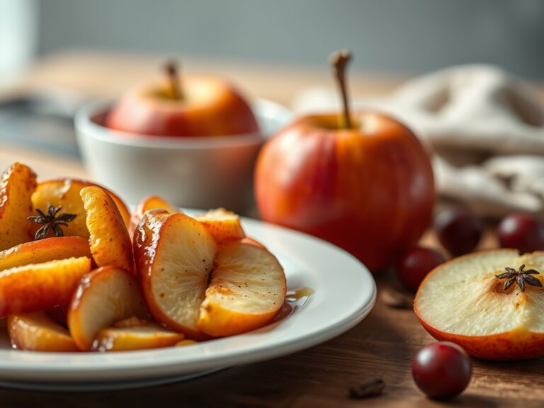 Appel met geitenkaasjes gebakken