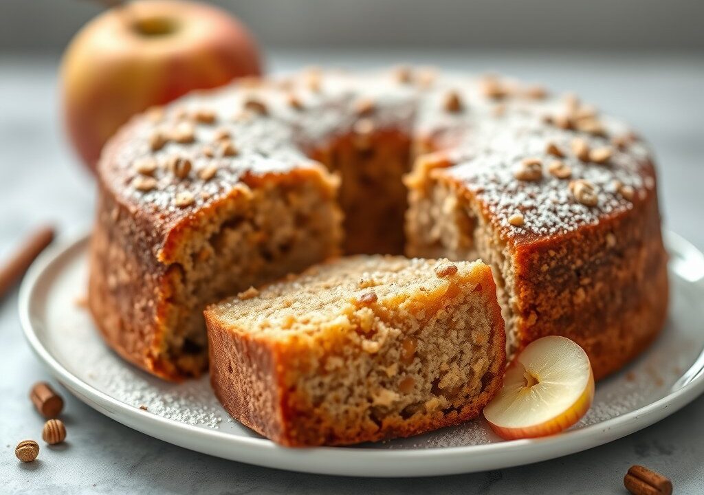Appel-speculaas-cake, AI-gegenereerde illustratie