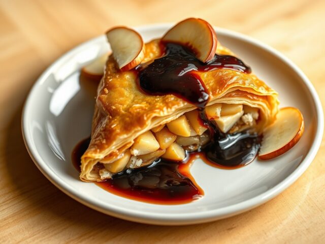 Appel-stiltonstrudel met portsausje