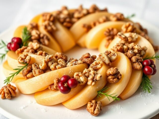 Appel walnoten kerstkrans