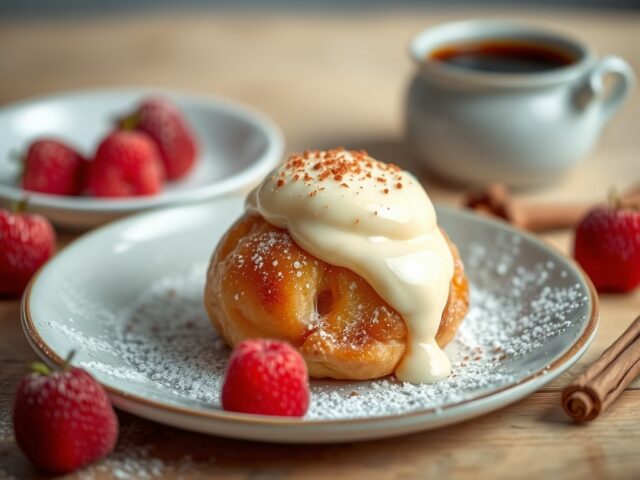 Appelbollen met sabayon van citroenbrandewijn