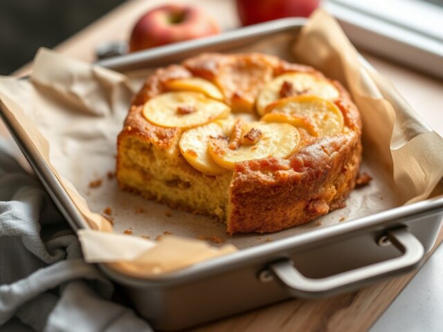 Appelcake van de bakplaat