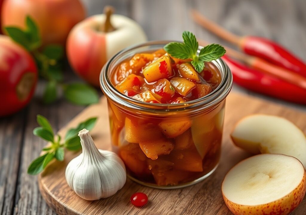 Appelchutney met kruidnagel, AI-gegenereerde illustratie