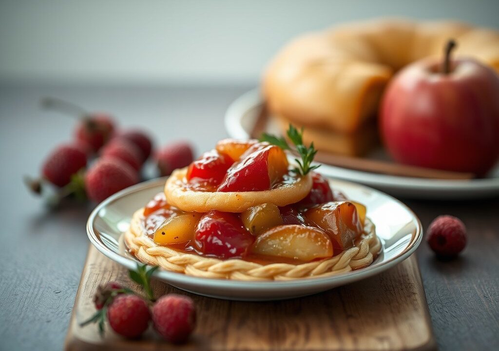 Appelcompote en croute, AI-gegenereerde illustratie