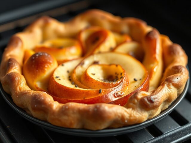 Appels en pruimen uit de oven — AI-gegenereerde illustratie
