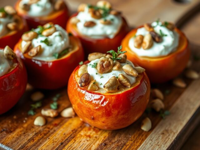 Appels gevuld met geitenkaas